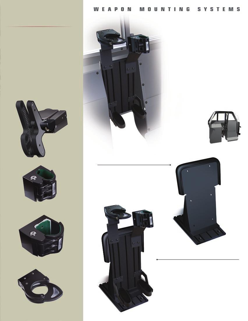 EXCLUSIVELY BY SETINA The Double Freestanding mounting systems provide easy, quick access to your firearms or less than lethal guns.