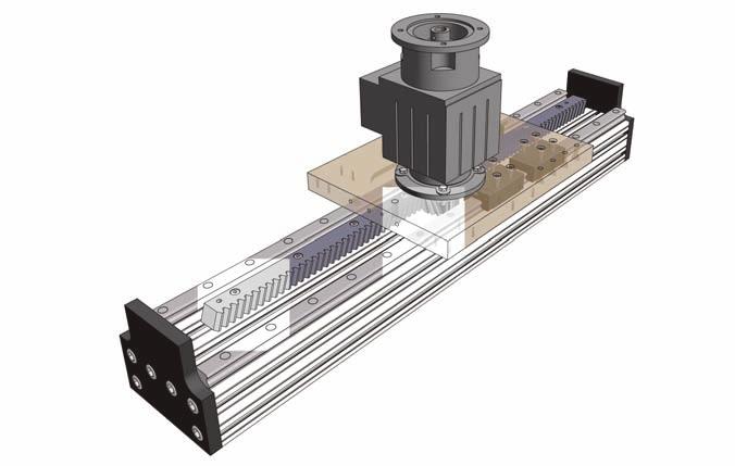 Long travel distances Rack and pinion extensions can be added for theoretically unlimited travel