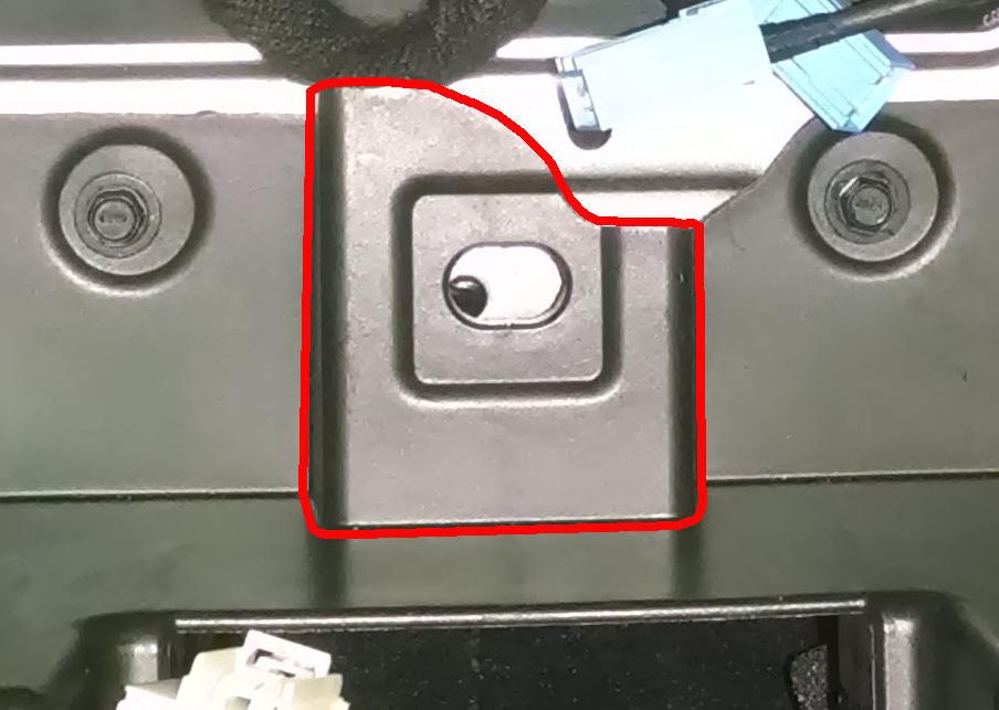 Locate the factory radio module mounting hole towards the back of the dash opening. 3. When finished, the tabs should look like the one below. 2.
