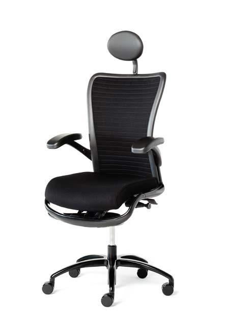 to its stunning starbase and seat support in contemporary black.