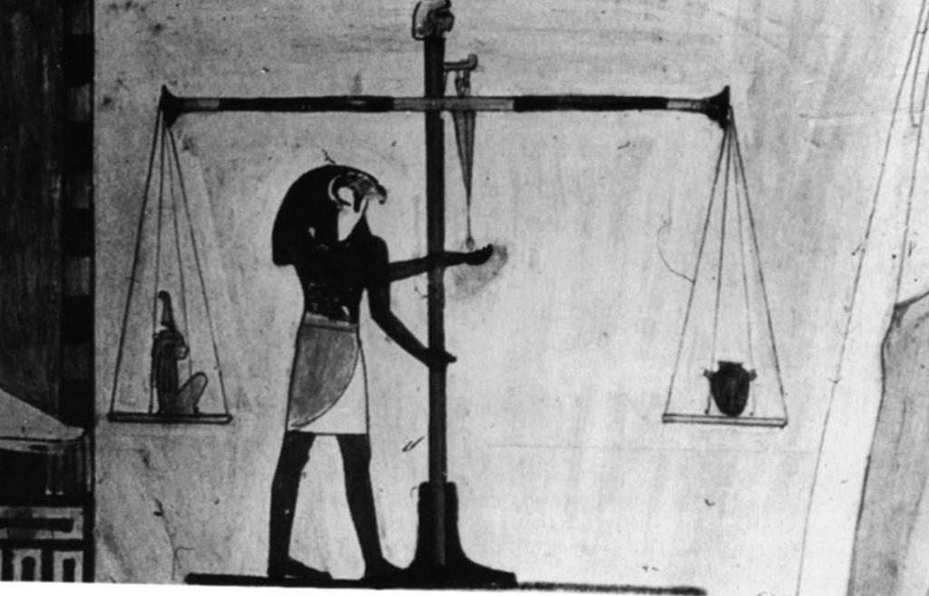 6 Figure 1: An image of an early Egyptian balance scale is painted on a tomb.