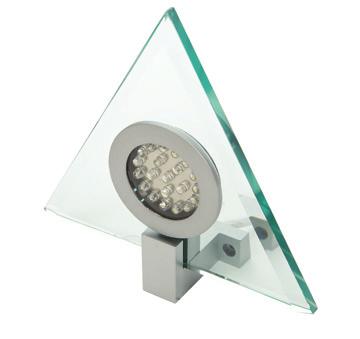 Stylish triangular shaped glass under cupboard lights - Supplied with 2.