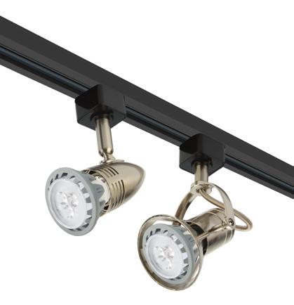 MVS MVS Decorative mains track spotlights Decorative mains track spotlights Suitable for GU10 LED lamps Suitable for GU10 LED lamps HS50W/S Class 2 Class 2 IP20 IP20 - Modern GU10 track spotlight -