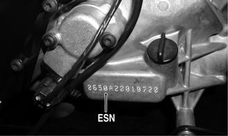 General Information Vehicle Identification Numbers This vehicle has two identification numbers: Vehicle Identification Number (VIN) and Engine Serial Number (ESN).