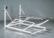 Self-adjusting, pivoting bunks cradle the watercraft s hull, providing better support and evenly distributing weight.