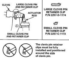 Figure 23 Slack Adjuster Installation A Slack Adjuster with a Welded Clevis 13. Apply anti-seize compound to the two clevis pins. Install the clevis pins through the clevis and the slack adjuster.