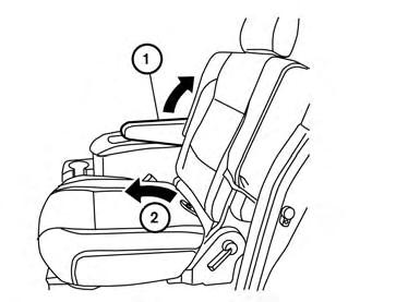 8. Rotate the head restraint/headrest forward to return it to the normal seating position.