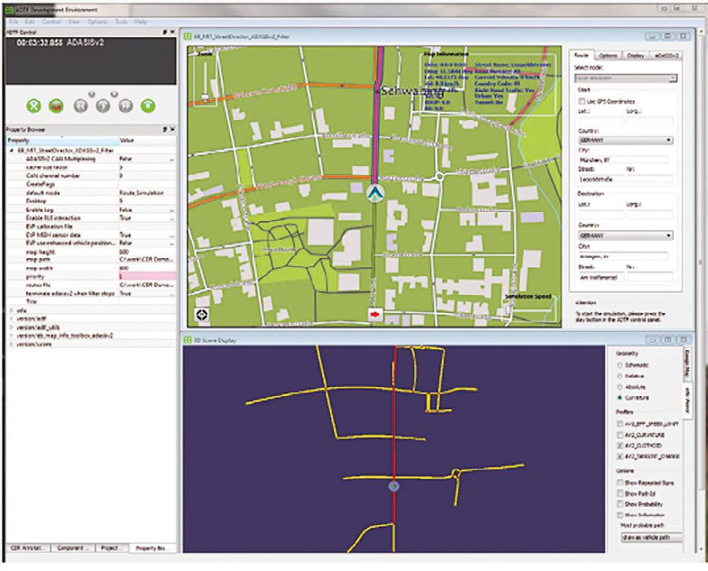 Figure 4: Lane markings drawn into the Grid Fusion The data from the lane marking detection module is fed into the grid fusion module.