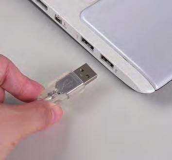 When you connect the USB cable to your computer you should see a green light