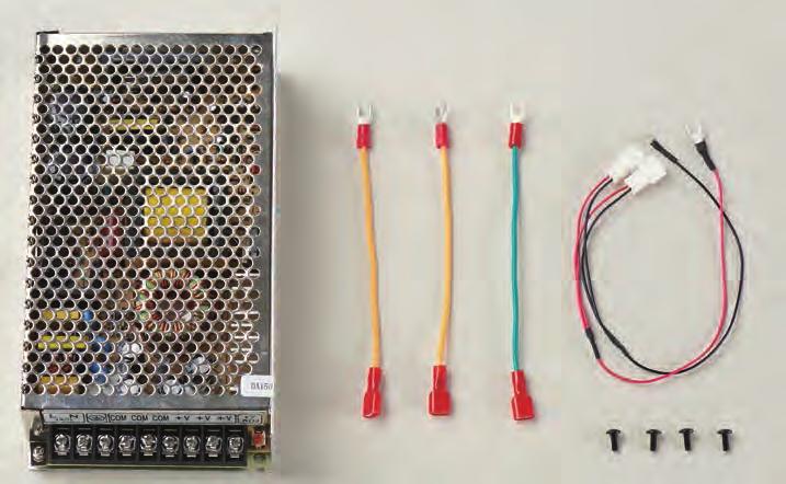 The power supply has no fewer than nine terminals to which you attach cables in this stage.