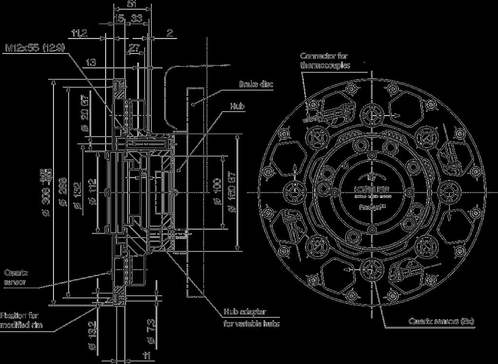 RoaDyn P106 Wheel Torque Transducer up to ±6 000 N m,