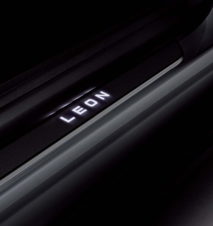 model name, adapted to the shape of the sill guard to protect passengers entrance areas.