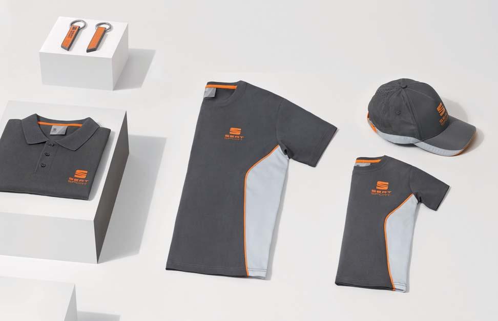 Colour: Atom Grey, CUPRA Grey, Cup Racer Orange. Ref: 6H1084200X GCF KIDS T-SHIRT Kids t-shirt inspired by the SEAT Motorsport team wear. Material: 95% cotton, 5% elastane. Sizes: 4 to 10 years.
