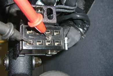 Check the connections to the right motor, look for a loose or damaged connector. Take a resistance reading from pin 2 to pin 9 see (figure A3.5.1).