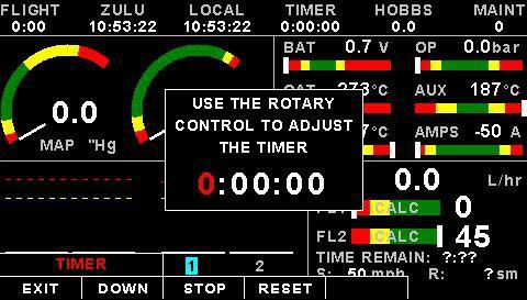 Page 14 TIMER: Select this menu option to configure the timer. Use the rotary control to adjust the timers reset value.