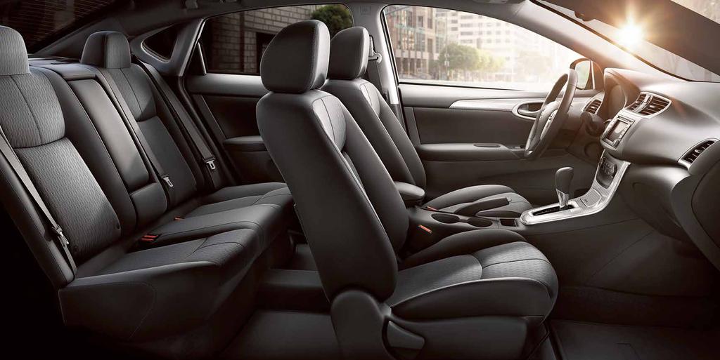 PLENTY OF ROOM FOR YOUR LOVED ONES. There s no separation anxiety with Sentra s smart storage, including a cavernous boot with 15.1 cubic feet of cargo space that s larger than some midsize sedans.