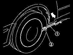 Toremovethewheelcover,usethejackrod 1 as illustrated.