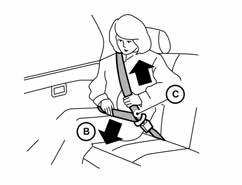 Fastening the seat belts 1. Adjust the seat. For additional information, refer to Seats in this section. LRS2642 LRS2674 LRS2675 2.