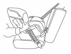 LRS2397 Rear-facing step 6 6. After attaching the child restraint, test it beforeyouplacethechildinit.pushitfromside to side while holding the child restraint near the seat belt path.