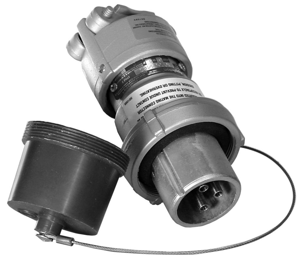 For use with 30 Amp 3 Pole and 4 Pole, 60 Amp 4 Pole and 100 and 150 Amp 4 Pole plugs. Cap is secured to plug by aviation cable.