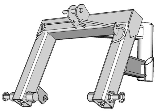 Assembly - attachment The machine is fitted with linkage pins which can be turned if required, depending on the