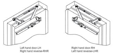 DOOR CLOSER ACCESSORIES Blade Stop Spacer lowers parallel arm shoe to clear 1/2 (13mm) blade stop.