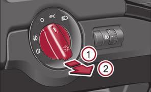 Lights and Visibility 41 Activating the function daylight driving lights Pull the turn signal light lever towards the steering wheel up to 3 seconds after switching on the ignition and at the same