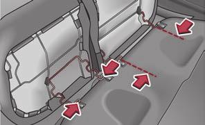 52 Seats and Stowage (continued) Rear seat armrest* Pay attention that the seat backrests are correctly interlocked.