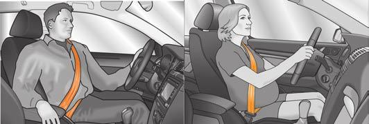 Seat belts 87 How are seat belts correctly fastened? Fastening three-point seat belts Fasten your seat belt before starting! Fig.