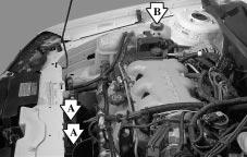 Cooling System When you decide it s safe to lift the hood, here s what you ll see: CAUTION: An electric engine cooling fan