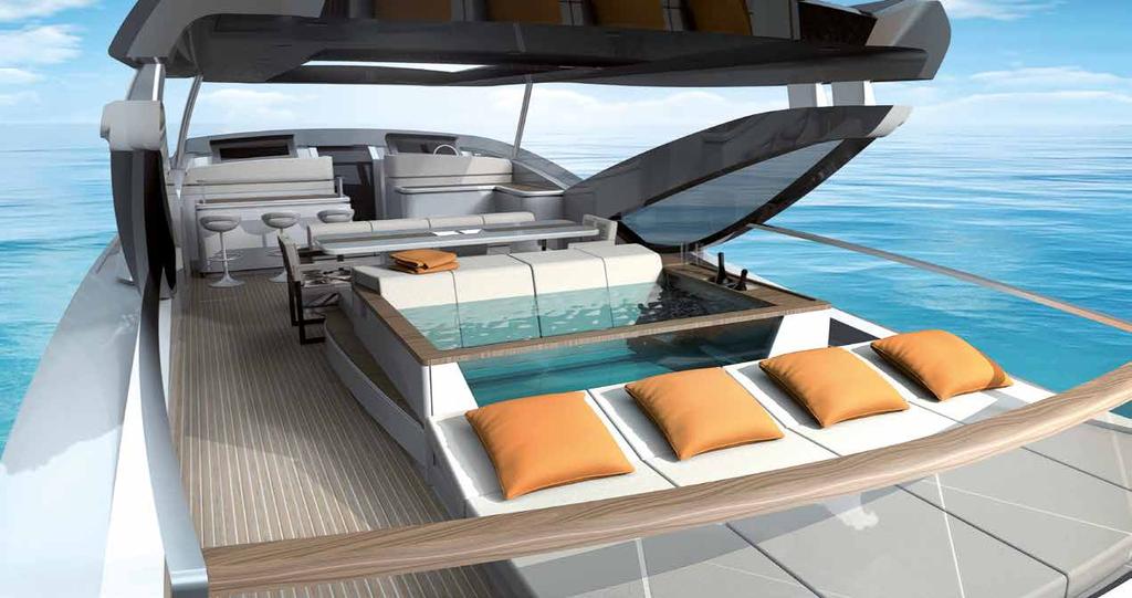 Luxurious hospitality Invite your guests to an amazing 55 square metre fly deck