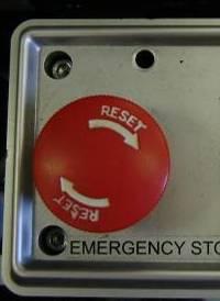 Figure 121: Emergency power shut-off button. 2.