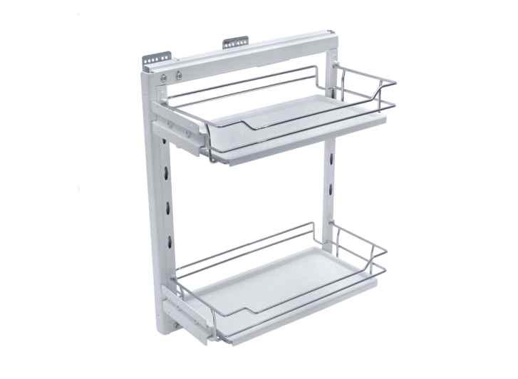 TER PU-OUT 2 TIERS WITH FRME for base cabinets solid white plastic bottom with anti-slippery surface full extension
