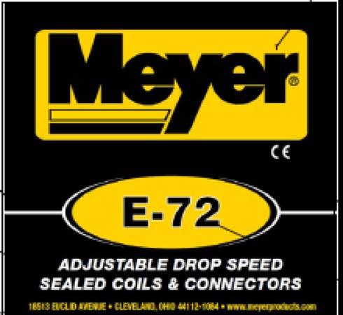 GENERAL INFORMATION Model Identification The E-72 unit is an electrically powered hydraulic mechanism specifically designed for use with the Meyer E-Z Mount Plus and Drive Pro Snow Plow systems.