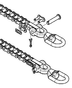 Plastic plugs location One machine used to pull straight from end of machine. Remove plastic plugs from end/top to route chains through holes (Figure 6) Figure 6 8.