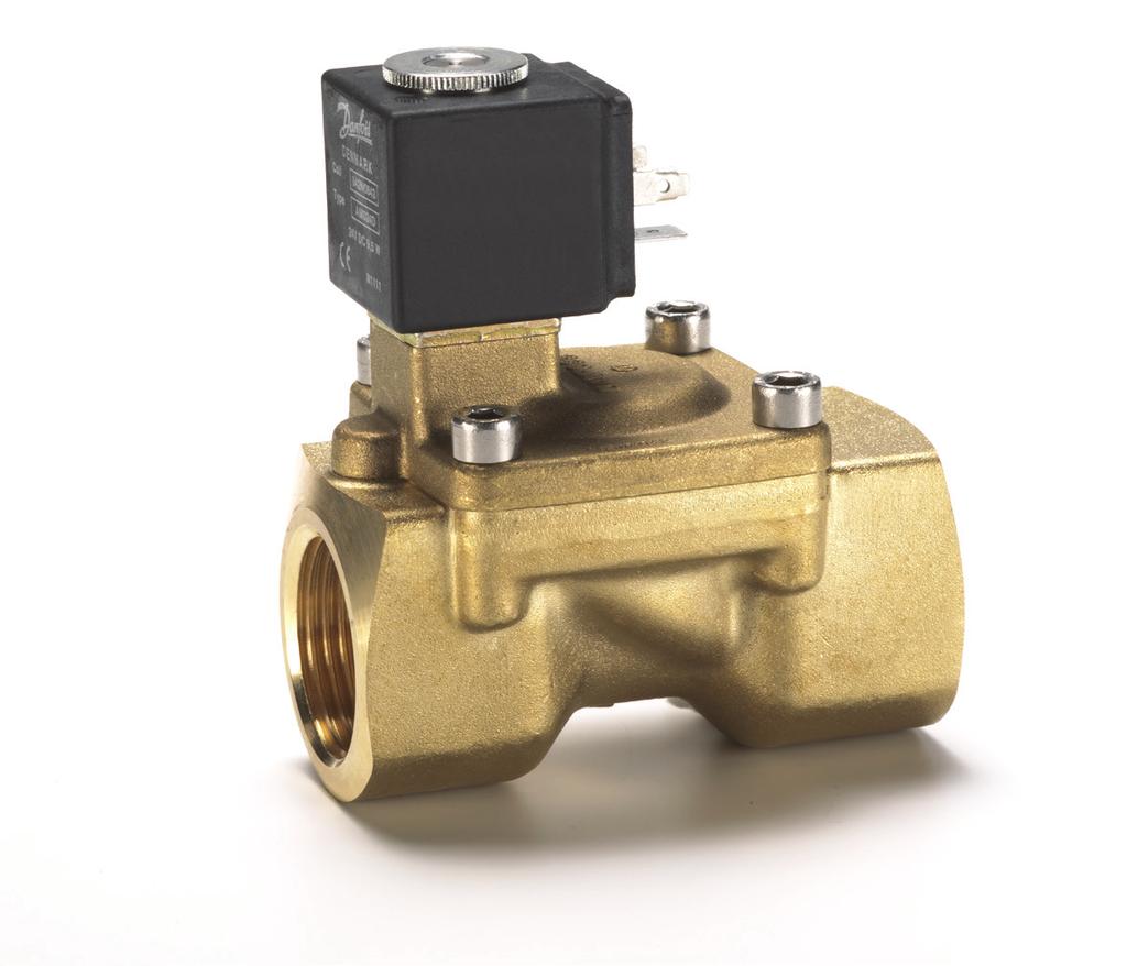 Data sheet Servo-operated 2/2-way solenoid valves Type is a compact servo-operated 2/2-way solenoid valve program, especially designed for use in machines and equipment with limited space.