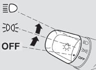 AUTO Turns headlights on or off automatically in accordance with the outside light level.