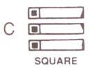 Another very practical form is the square or rectangular shape shown in C.