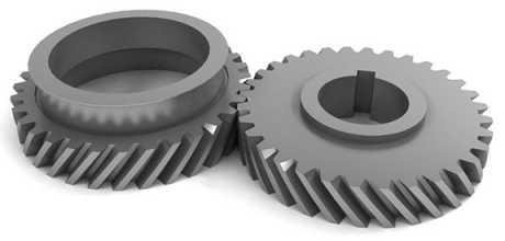 parallel to the axis of rotation of the gear wheels.