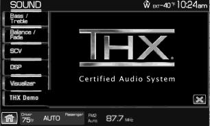 THX Demo (if equipped): Select this tab to activate the THX audio demonstration.