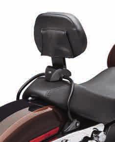 Designed to complement Original Equipment and accessory solo seats, the backrest s forward/ back position can be adjusted up to 4.5" with a simple fingertip adjustment.