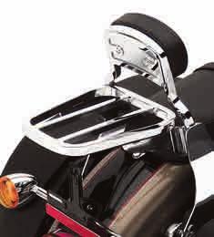 TAPERED LUGGAGE RACK GLOSS BLACK E. SPORT LUGGAGE RACK FOUR BAR* This sleek rack complements the lines of your motorcycle. Can be used with H-D Detachables or Rigid Mount Sissy Bar Sideplates.