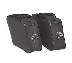SPORTSTER 97 Saddlebags & Power Ports D. SADDLEBAG TRAVEL-PAKS Water-resistant liners make packing easy. Feature inner pockets for extra storage and an embroidered Bar & Shield logo.