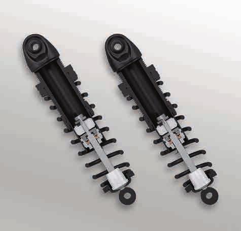 100 SPORTSTER Suspension PREMIUM SUSPENSION SMOOTHING OUT THE BUMPS From gripping sweeping turns with ease to riding over uneven surfaces, the new Harley-Davidson Premium Ride Single Cartridge Forks