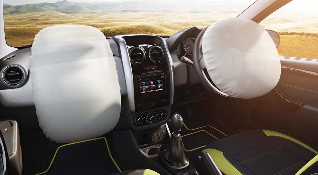 Safety on priority World-class safety and security is in the DNA of the new Renault DUSTER SANDSTORM EDITION.