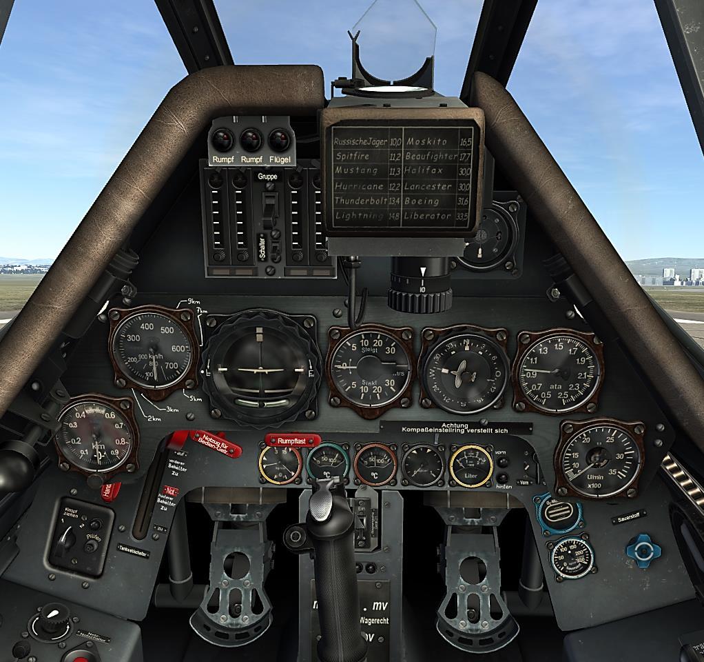 [Fw 190 D-9] DCS COCKPIT Front Dash Legend The front dash includes the instrument panel and the EZ 42 gunsight. 1 8 2 9 3 10 11 4 12 5 13 14 6 15 7 16 1.