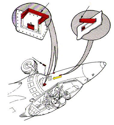 ENTRY 1. NORMAL ENTRY Canopy is mechanically actuated by an external release handle located on right side of fuselage below windshield. a. To open, press latch on normal canopy release handle and pull to unlatch canopy and retractable footstep.