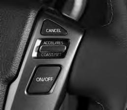 FIRST DRIVE FEATURES CRUISE CONTROL The cruise control system enables you to set a constant cruising speed once the vehicle 4 has reached 5 mph (40 km/h).