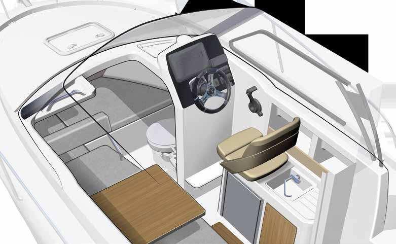 Inside, some clever choices, such as the layout of the saloon with facing seats and the way the resting cabin below is opened up, result in an incredible feeling of space.