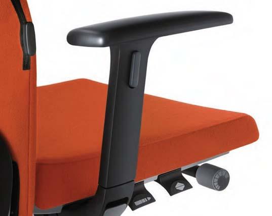 Height-adjustable lumbar support for optimal lower back support. The height, depth and width of the multifunctional armrests are all individually adjustable.